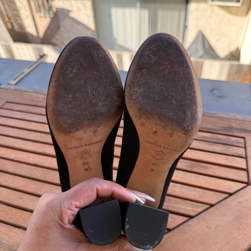 Loeffler Randall Black Suede Block Heel Pumps Size 8.5B - Picture 7 of 8